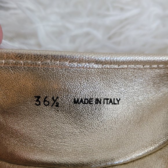 Jimmy Choo Gold Glitter Bow Ballet Size 36 1/2 - Picture 11 of 11